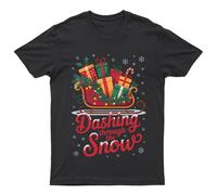 Dashing Through The Snow T-Shirt Unisex Regalo Retrò Divertente Donna...