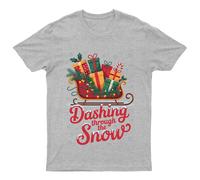 Dashing Through The Snow T-Shirt Unisex Regalo Retrò Divertente Donna...