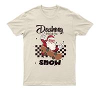Dashing Through The Snow T-Shirt Unisex Regalo Retrò Divertente Donna...