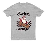 Dashing Through The Snow T-Shirt Unisex Regalo Retrò Divertente Donna...