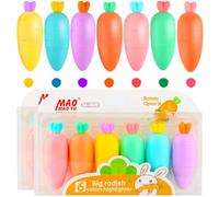 DASHUAIGE 16 mini evidenziatori, simpatici pennarelli a forma di carota, in 7 colori, per feste, regali di Pasqua per bambini