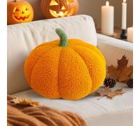 DASIAUTOEM Cuscino decorativo in peluche 3D, a forma di zucca, per l'autunno, per la camera di Halloween, per la cameretta dei bambini, per il divano, la frutta, i giocattoli (oro, 20 cm)