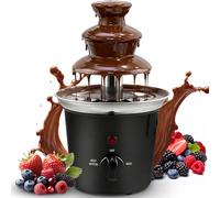 DASIAUTOEM Fontana di cioccolato, set di fontane in acciaio inox, macchina elettrica a 3 livelli, con fondo a crogiolo caldo, 500 ml, 90 W, cioccolata calda e liquida per brunch, feste, Natale