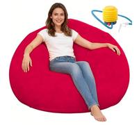 DASIAUTOEM Pouf gonfiabile, poltrona gonfiabile, divano con pompa ad aria, pouf da gioco, per allevare, per adulti e bambini, per soggiorno, cameretta dei bambini, interni ed esterni (rosso)