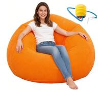 DASIAUTOEM Pouf gonfiabile, poltrona gonfiabile, divano con pompa ad aria, pouf da gioco, per allevare, per adulti e bambini, per soggiorno, cameretta dei bambini, interni ed esterni (arancione)