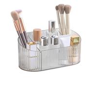DASITON Organizer Trucchi,Porta Pennelli Trucchi Organizer con 5 scomparti,Contenitore per Cosmetici in Acrilico,Portatrucchi Organizzatore Trucchi per Pennelli,Rossetto,Gioielli e Creme(Trasparente)