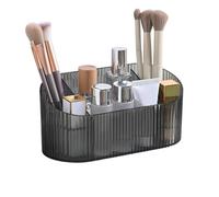 DASITON Organizer Trucchi,Porta Pennelli Trucchi Organizer con 5 scomparti,Contenitore per Cosmetici in Acrilico,Portatrucchi Organizzatore Trucchi per Pennelli,Rossetto,Gioielli e Creme(Grigio)