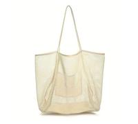 DASJKDI Borsa a tracolla da turista, borsa spiaggia portatile di grande capacità, for esterni per vacanze estive(White)