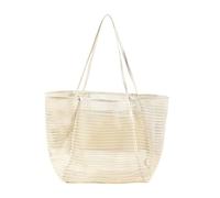DASJKDI Borsa da spiaggia in rete, borsa a tracolla monospalla for uomini e donne, for riporre indumenti lavaggio piscina quando si esce per vacanze estive(Beige)
