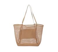 DASJKDI Borsa da spiaggia in rete, borsa a tracolla monospalla for uomini e donne, for riporre indumenti lavaggio piscina quando si esce per vacanze estive(Khaki)