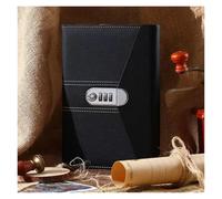 DASJKDI Diario Quaderno A5 con blocco note, for studentesse, ragazze, privacy, password segreta, 240 pagine, manuale, agenda for ufficio, cancelleria scolastica(Black)