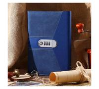 DASJKDI Diario Quaderno A5 con blocco note, for studentesse, ragazze, privacy, password segreta, 240 pagine, manuale, agenda for ufficio, cancelleria scolastica(Blue)