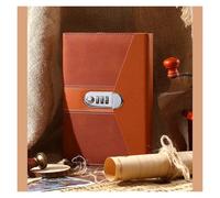 DASJKDI Diario Quaderno A5 con blocco note, for studentesse, ragazze, privacy, password segreta, 240 pagine, manuale, agenda for ufficio, cancelleria scolastica(Dark brown)