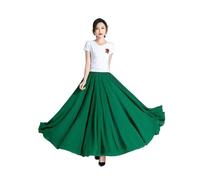 DASJKDI Gonna da ballo for danza del ventre 720 gradi, gonna lunga donna, viola e oro tinta unita, for esercitarsi con la ballerina(Dark Green,Skirt Length 95cm)