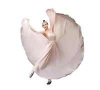 DASJKDI Gonne for la pratica della danza classica for le donne, gonna lunga for dell'arte dell'oscillazione larga, costumi da ballo for adulti(Beige,720 degree 90cm)