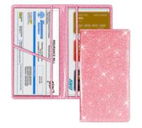 DASJKDI Porta Carte Portadocumenti for auto e carta di assicurazione, organizer for vano portaoggetti for documenti immatricolazione del veicolo(Pink 2)