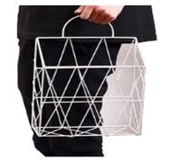 DASJKDI Porta Giornali Design Moderno 1PC Rack da scrivania Portariviste Giornali Organizzatore Cestino portaoggetti in metallo Portaoggetti appendere alla parete di moda(WHITE)