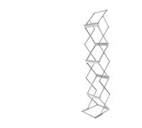 DASJKDI Porta Giornali Design Moderno Libreria portatile for riviste da pavimento pieghevole for portariviste verticale in lega di alluminio A4(Aluminium-01)