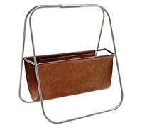 DASJKDI Porta Giornali Design Moderno Portariviste in metallo e pelle, supporto da pavimento, ornamento for giornali fatti a mano, portaoggetti, mensola angolare for bagno