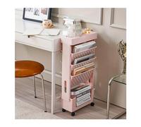 DASJKDI Porta Giornali Design Moderno Scaffale da tavolo rimovibile a 5 livelli 1pc, scaffale for libri, riviste, adatto for l'aula, l'ufficio, lo studio, la camera letto, il soggiorno(Pink)