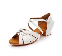 DASJKDI Scarpe da ballo for bambini, for ragazze e donne, scarpe latino-americane, sala moderne, tango con fibbia in strass per Feste Matrimoni Balli Latini Moderni(White,42 (26cm))