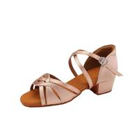DASJKDI Scarpe da ballo latino for bambini/ragazze/bambini, scarpe sala, tango, salsa, tacco basso, arrivo all'ingrosso for ragazze per Feste Matrimoni Balli Latini Moderni(Beige,40)