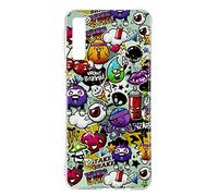 DasKAn Luminosa Custodia per Galaxy A7 2018,Fluorescente Colorato Arte Pittura Nottilucente Glow in Dark Cover Antiurto Flessibile TPU Silicone Custodia Protettiva per Samsung Galaxy A7 2018,Graffiti