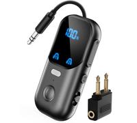 daskmenbo Trasmettitore e ricevitore Bluetooth 5.4 aptX Adattabile per 2 AirPod/Cuffie, Adattatore Audio Bluetooth 2 in 1 con Microfono e Display LED per TV