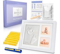 DASLIL Kit Cornice per Impronte di Mani e Piedi in Argilla per Neonati Maschio e Femmina con Nome Personalizzato - Regalo Originale per Future Mamme - Non Si Screpola Durante l’Asciugatura