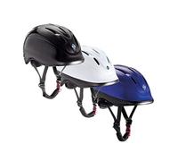 Daslo Casco Equitazione Lucido con Cinghie Regolabili E con Prese d'Aria per LA Traspirazione (Blu, S / 53-55)