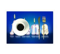DASNK Tovagliette Plastica Lavabili, Set di 4 Tovagliette Non-scivolose Resistenti al calore,Tovaglietta per Cucina,Anna, Candeline di Compleanno con Piccole Stelle a Forma di Lettere Nome di,30x45cm