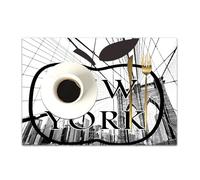 DASNK Tovagliette Plastica Lavabili, Set di 4 Tovagliette Non-scivolose Resistenti al calore,Tovaglietta per Cucina,Cityscape NYC Big I Love New York City Copricuscini VThrow con cerniera,30x45cm