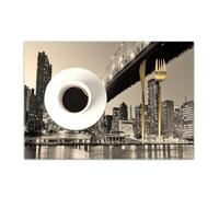 DASNK Tovagliette Plastica Lavabili, Set di 4 Tovagliette Non-scivolose Resistenti al calore,Tovaglietta per Cucina,New York,Queensboro Bridge NYC Notte Seppia Stampe artistiche Vista della c,30x45cm