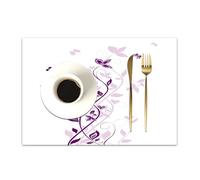 DASNK Tovagliette Plastica Lavabili, Set di 4 Tovagliette Non-scivolose Resistenti al calore,Tovaglietta per Cucina,Viola, albero viola che turbina fiori di lillà persiano con farfalle capra,30x45cm