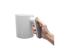 DASNTERED Setaccio elettrico per farina, setaccio a rete in acciaio inox, a batteria, per cucinare in acciaio inox, a forma di tazza, per pasticciere (bianco)