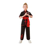 Dasongff Bambini Taekwondo Costume Ragazzo Karate Ragazza Set Abiti Judo Vestiti di allenamento Professionali Unisex, Nero 1, 11-12 ans