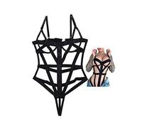 Dasongff Body Bôndage Donna Sexy Chic Aperto - Tuta intima sexy da donna sensuale impertinente corpo caldo nudo 1 pezzo Estetica Lingerie Sexy Sexy Sexy Maglia Aperta, 2-nero, XXL