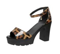 Dasongff Donna Stiletto Sandali Punta Aperta Tacco a spillo, Flangia Caviglia Sandali Tacco Crociato, marrone, 37 EU