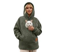 Dasongff Felpa con cappuccio con tasca per gatto e tasca canguro con cerniera Pullover per il trasporto di gatto e cane, a maniche lunghe per gli amanti degli animali domestici 1