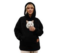 Dasongff Felpa con cappuccio con tasca per gatto e tasca canguro con cerniera Pullover per il trasporto di gatto e cane, a maniche lunghe per gli amanti degli animali domestici 1