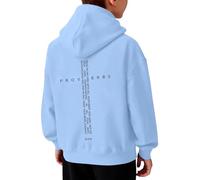Dasongff Felpa con Cappuccio Cristiani per Ragazzi Felpe Religiose Gesù Felpa Ragazzo Croce Hoodie Vintage con Versetti Biblici Maglioni Grafici Manica Lunga con Tasche, Azzurro, 13-14 Anni