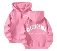 Dasongff Felpa da donna con cappuccio mezza zip con cappuccio e felpa a maniche lunghe, confortevole Meet Me at The Ocean Hoodie Pullover per palestra sport loungewear e uso quotidiano, Rosa, XL