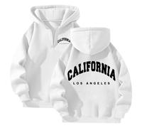 Dasongff Felpa da donna con cappuccio mezza zip con cappuccio e felpa a maniche lunghe, confortevole Meet Me at The Ocean Hoodie Pullover per palestra sport loungewear e uso quotidiano, bianco, S