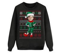 Dasongff Felpa Personalizzata Famiglia per Uomini e Donne Maglione di Natale Felpe Personalizzato Il Tuo Design FAI DA TE Stampato Autunno Inverno Cappuccio Anteriore e Posteriore, D Nero., 5 anni