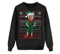 Dasongff Felpa Personalizzata Famiglia per Uomini e Donne Maglione di Natale Felpe Personalizzato Il Tuo Design FAI DA TE Stampato Autunno Inverno Cappuccio Anteriore e Posteriore, D Nero., X-Large