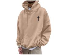 Dasongff Felpe con cappuccio da uomo a maniche lunghe, girocollo, maglione casual leggero con cappuccio croce Gesù Cristo Cristianesimo Dio Vangelo Cristiano Bibbia Felpa con cappuccio per il