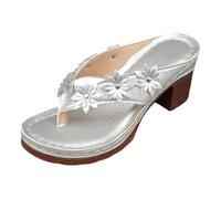 Dasongff Infradito Donna Comfort Yoga Matte Separatori dita Leggeri Confortevoli Pelle Infradito Estate Spiaggia Ortopedica Sandali, argento, 40 EU