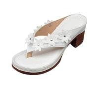 Dasongff Infradito Donna Comfort Yoga Matte Separatori dita Leggeri Confortevoli Pelle Infradito Estate Spiaggia Ortopedica Sandali, bianco, 39 EU