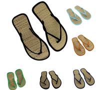 Dasongff Infradito in Paglia Giapponese per Donna e Uomo, Sandali da Spiaggia e Piscina, Infradito Antiscivolo, Sandali da Casa, Estate, Leggeri, Pantofole Piatti da Coppia, A2 Nero, 37 EU