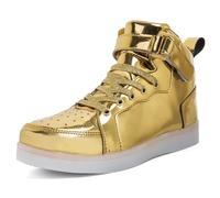 Dasongff LED Luminoso Scarpe Bambini Allenamento 7 Colori Luminoso Lampeggiante USB Ricaricabile Traspirante Sport All'aperto Scarpe Da Corsa Bassi Ragazzo Ragazza Regalo di compleanno, oro, 26 EU